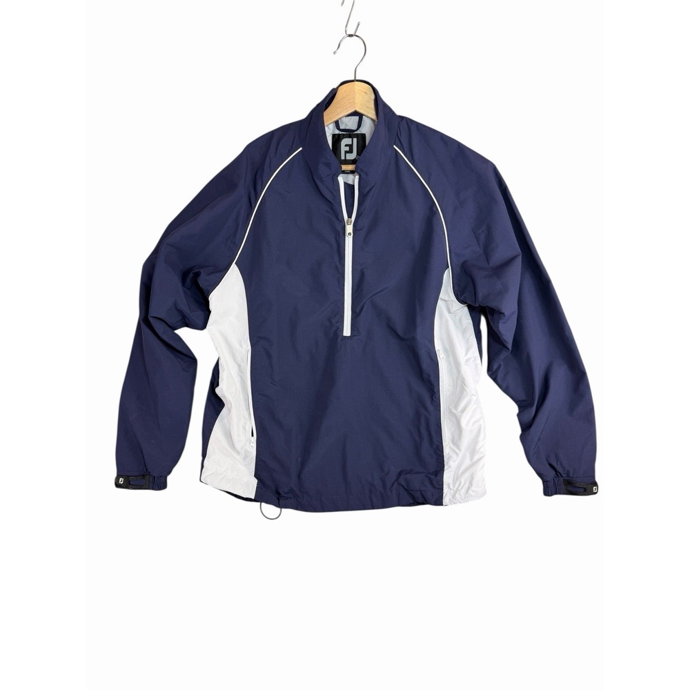 FootJoy FJ Golf Windbreaker Jacket Mens Medium Navy Blue 1/2 Zip Lightweight